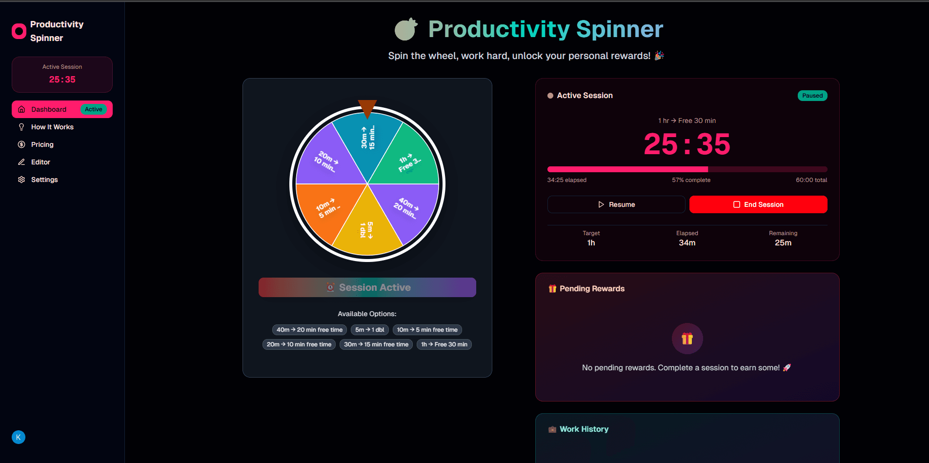 Focus Wheel Productivity App